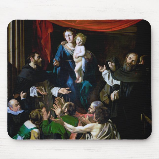 Tapis De Souris Vierge du Rosaire, Caravaggio (Devant)