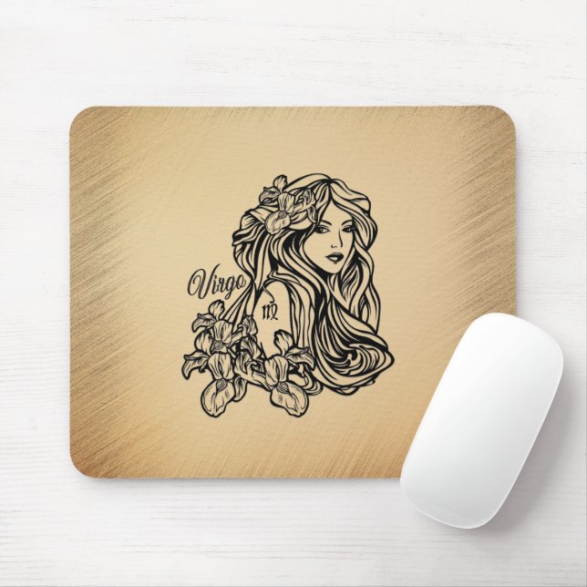 Tapis De Souris Vierge du zodiaque aspect antique (Avec souris)