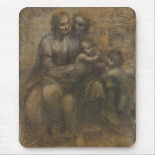 Tapis De Souris Vierge et enfant avec Sainte Anne par Léonard de V