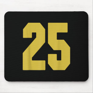 Tapis De Souris Vieux Black Numéro 25 Joueur Jersey Uniforme #25