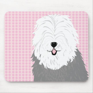 Tapis De Souris Vieux chien de berger anglais (avec les yeux