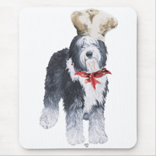 Tapis De Souris Vieux chien de berger anglais Chef d'amour