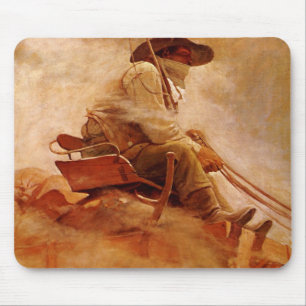 Tapis De Souris Vieux Cowboys, Le Chariot de minerai par NC Wyeth