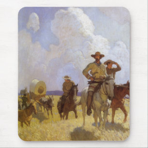 Tapis De Souris Vieux Cowboys, Le Costume Parkman par NC Wyeth