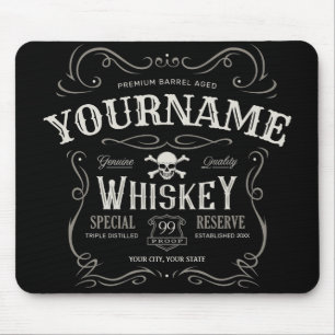 Tapis De Souris Vieux Étiquette Whiskey Personnalisé Vintage Liquo