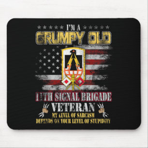 Tapis De Souris Vieux grumpy 11e Signal Brigade Vétérinaire US Vét