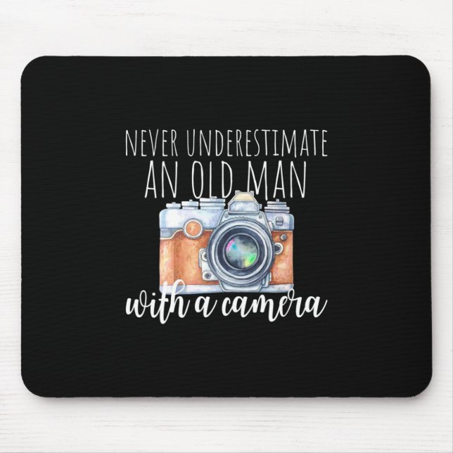 Tapis De Souris Vieux Homme Avec Caméra (Devant)
