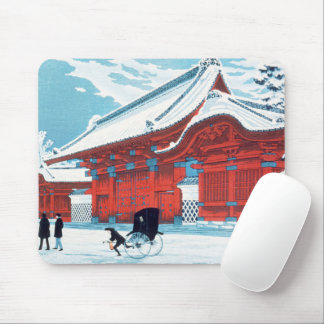 Tapis De Souris Vieux Portail Rouge Japonais sous la Neige en Hive