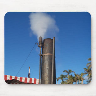 Tapis De Souris vieux sifflet à vapeur avec un panache blanc de v