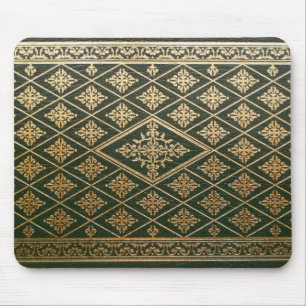 Tapis De Souris Vieux vert en cuir et or de couverture de livre
