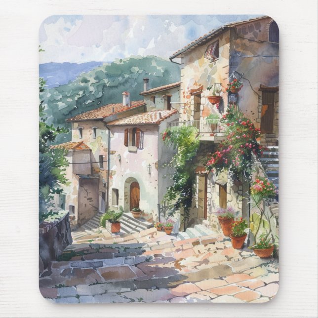 Tapis De Souris Vieux village italien  (Devant)