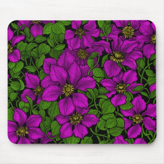 Tapis De Souris Vigne Clematis rose (Devant)