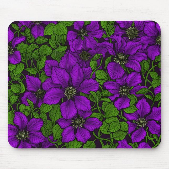 Tapis De Souris Vigne de Clematis pourpre (Devant)