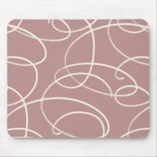 Tapis De Souris Vigne Tourbillonnante Abstraite   Rose Moderne de 