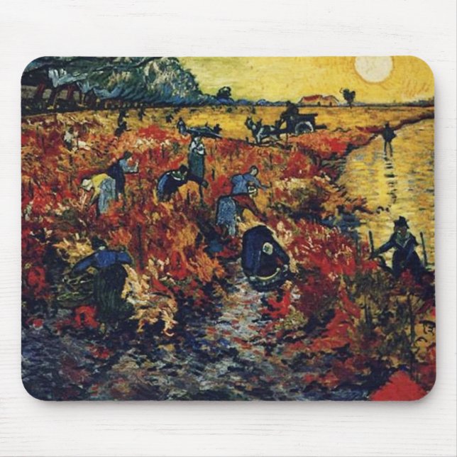 Tapis De Souris Vignoble rouge, Van Gogh, 1888 (Devant)