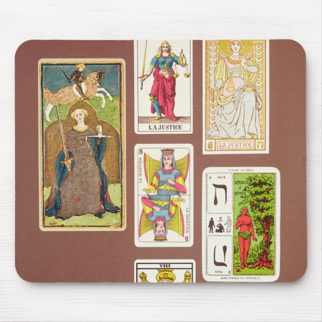 Tapis De Souris VIII justice, sept cartes de tarot (Devant)