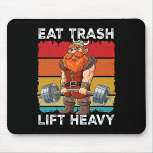 Tapis De Souris Viking Gym Weight Training Eat Trash Lift Heavy 1