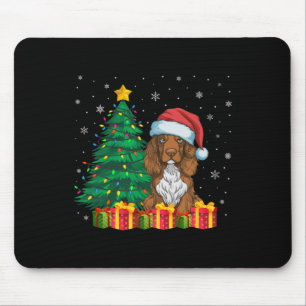 Tapis De Souris Vilain Champ Espagnol Père Noël Feux de Noël Chien