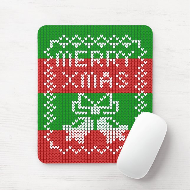 Tapis De Souris Vilain pull motif sonnettes Joyeux fils Xmas (Avec souris)