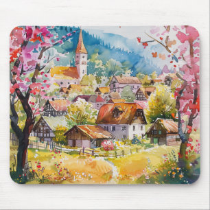 Tapis De Souris Village de printemps
