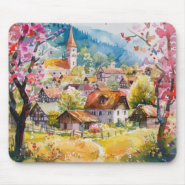 Tapis De Souris Village de printemps (Devant)