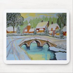 Tapis De Souris village d'hiver