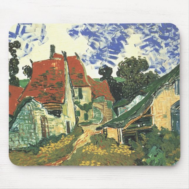 Tapis De Souris Village Street à Auvers par Vincent van Gogh (Devant)