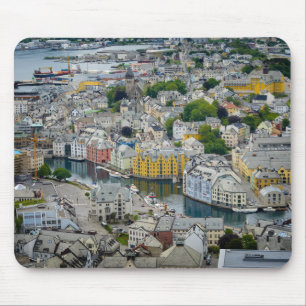 Tapis De Souris Ville Alesund, mousepad de Nouveau d'art de la