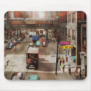 Tapis De Souris Ville - Chicago IL - Modes de transport 1941