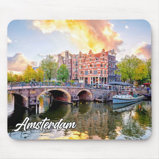 Tapis De Souris Ville D'Amsterdam, Pays-Bas (Devant)