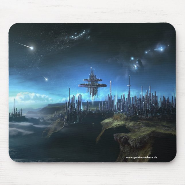 Tapis De Souris Ville dans les nuages - Mousepad (Devant)