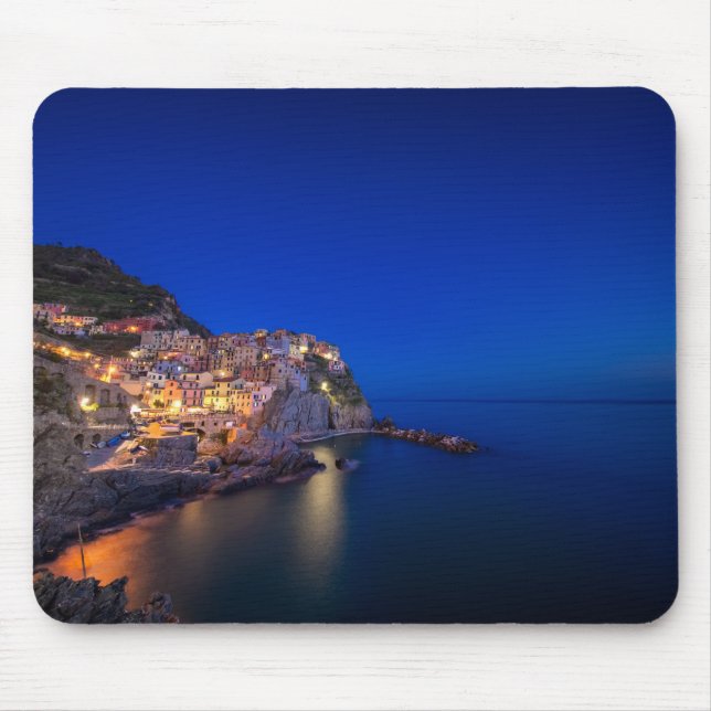 Tapis De Souris Ville de Manarola dans le Cinque Terre le soir (Devant)