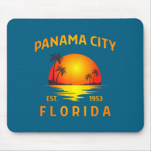 Tapis De Souris ville de Panama Floride plage vintage coucher de s