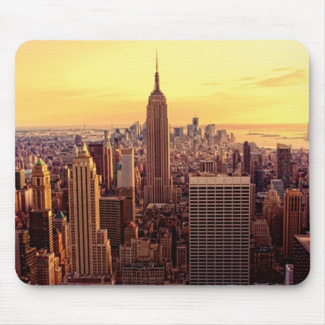 Tapis De Souris Ville d'horizon de New York avec l'état d'empire (Devant)