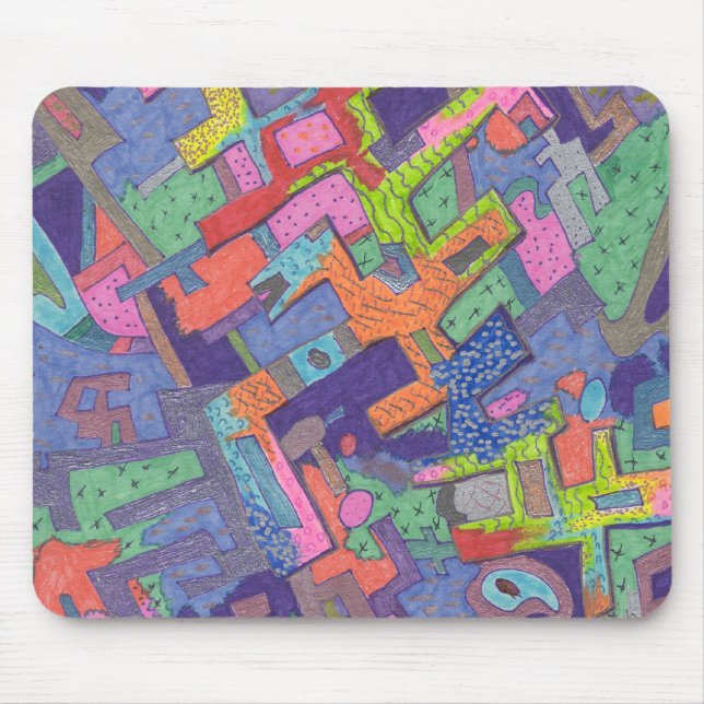 Tapis De Souris "Ville en ruines" Abstraite Mousepad (Devant)