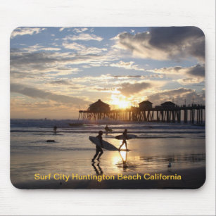 Tapis De Souris Ville Huntington Beach la Californie de surf