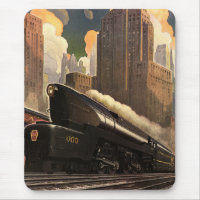 Ville vintage, train duplex T1 sur voies ferrées