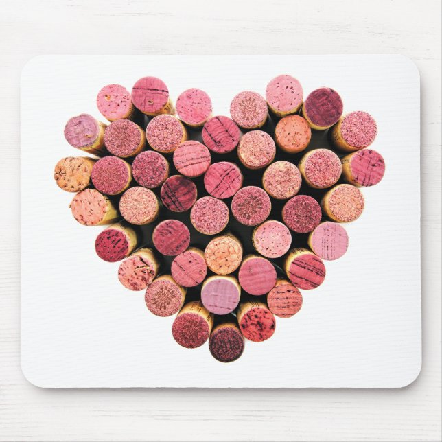 Tapis De Souris Vin Cork Coeur Mousepad (Devant)