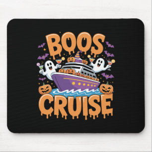 Tapis De Souris Vin de fête d'Halloween Bière Boos Cruise