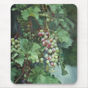 Tapis De Souris Vin de raisin réaliste avec Feuille - Art