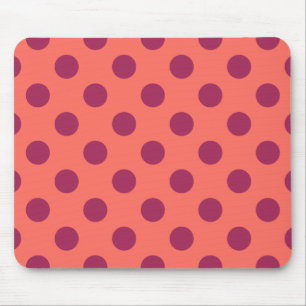 Tapis De Souris Vin rouge et corail vivant pois