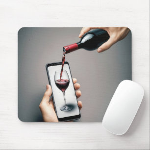 Tapis De Souris Vin rouge percé dans un smartphone