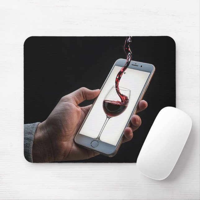 Tapis De Souris Vin rouge pour entrer dans un smartphone (Avec souris)