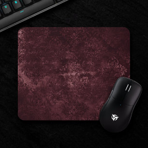 Tapis De Souris Vin Velvety Damask   Glam Grunge de Bordeaux Sangr