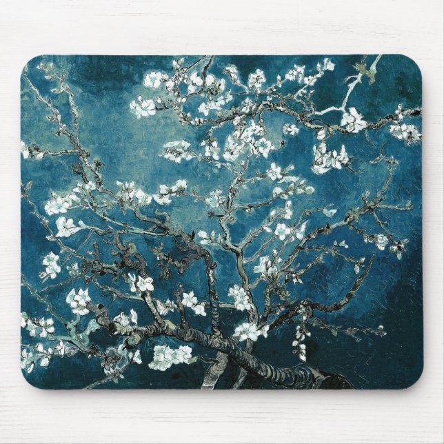 Tapis De Souris Vincent Van Gogh Almond Blossoms Dark Turquoise (Devant)