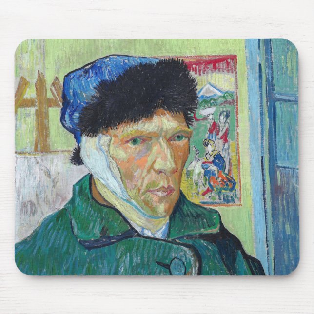 Tapis De Souris Vincent van Gogh - Autoportrait avec oreille bandé (Devant)