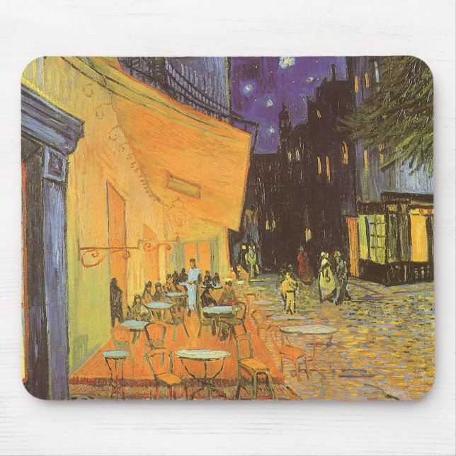 Tapis De Souris Vincent van Gogh - Café Terrasse en soirée (Devant)