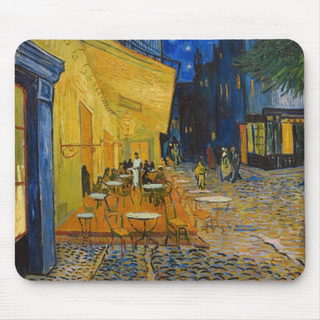 Tapis De Souris Vincent van Gogh - Café Terrasse en soirée (Devant)