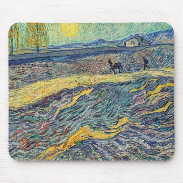 Tapis De Souris Vincent van Gogh - Champ avec des agriculteurs lab (Devant)