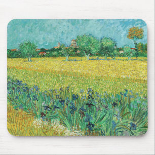 Tapis De Souris Vincent van Gogh - Champ avec Iris près d'Arles